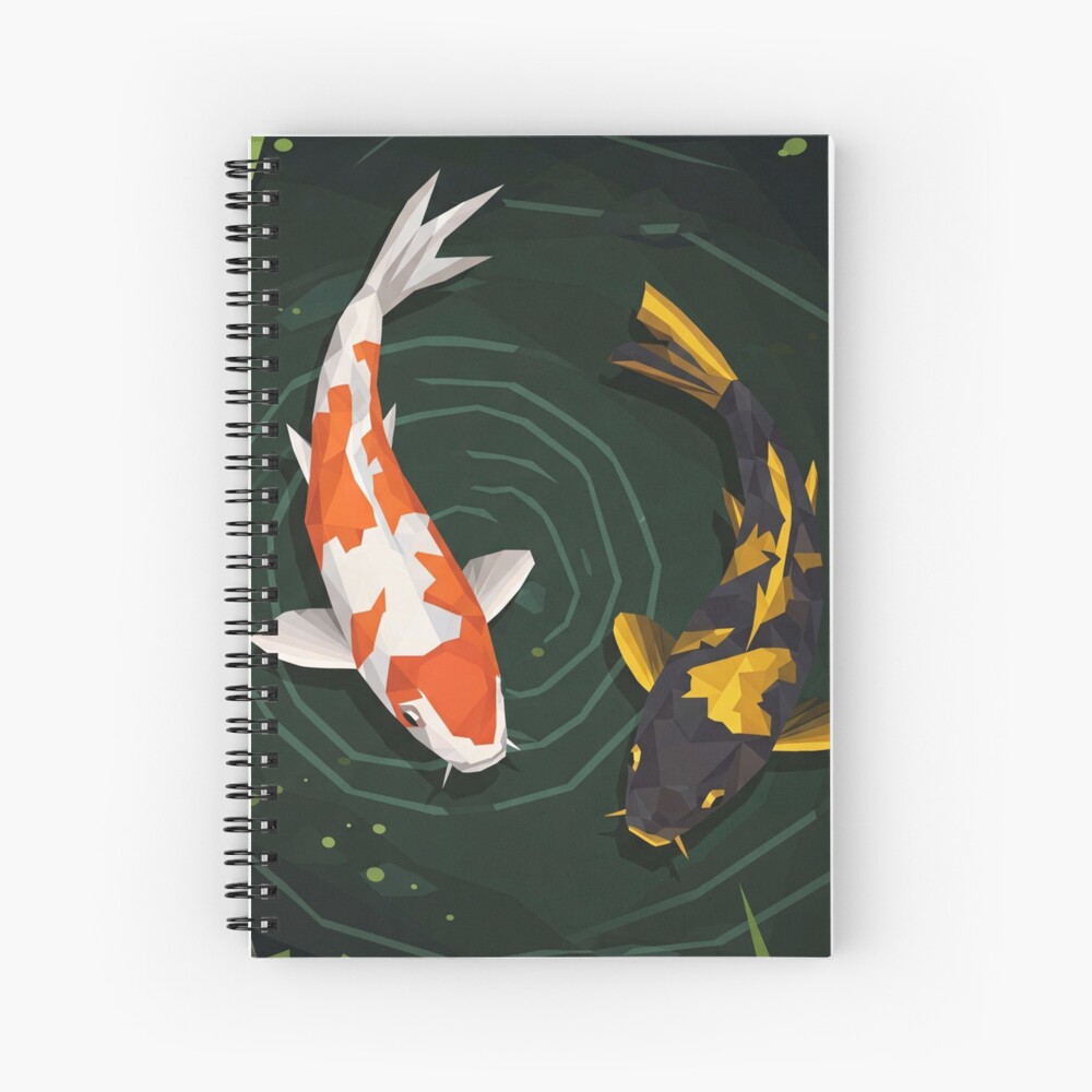 Geometric Koi Fish Notebook / Hardcover Journal
