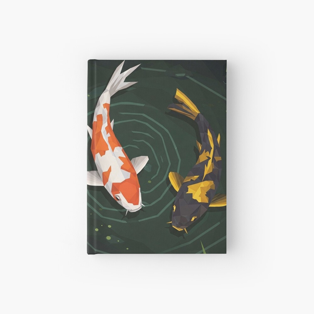 Geometric Koi Fish Notebook / Hardcover Journal