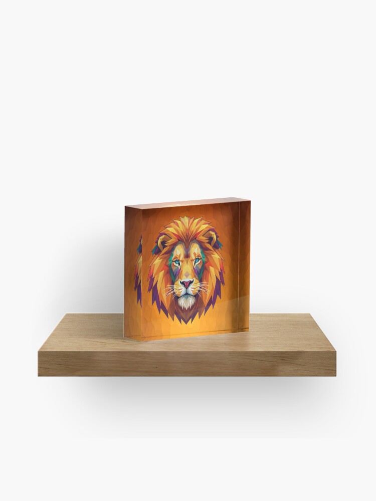Geometric Lion Acrylic Block
