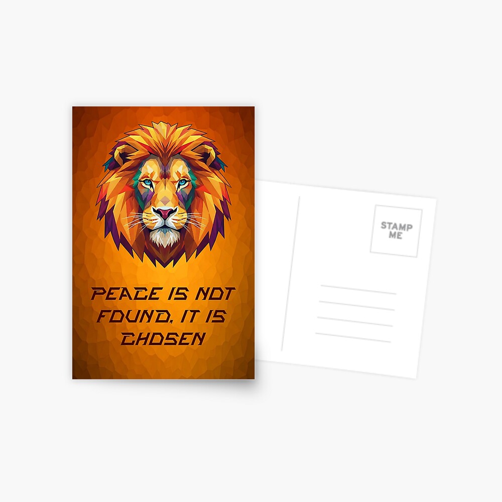 Geometric Lion Art Postcard