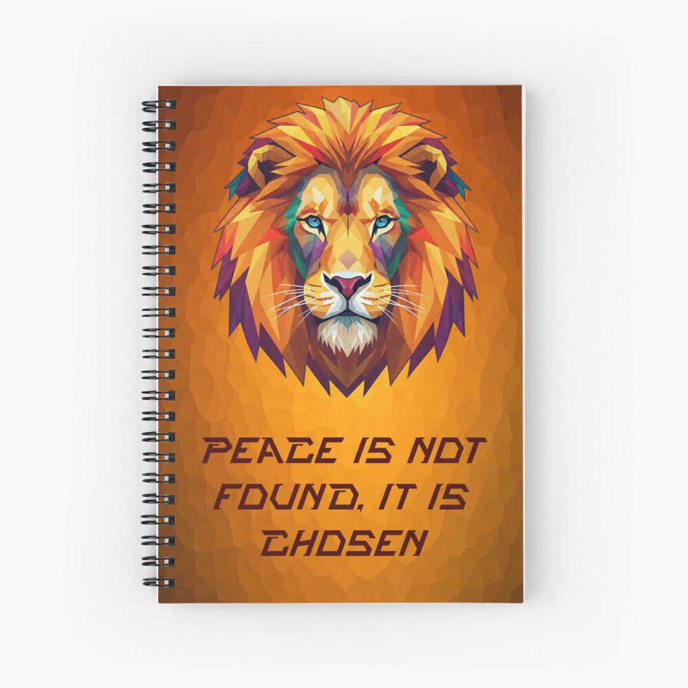 Geometric Lion Spiral Notebook / Hardcover Journal