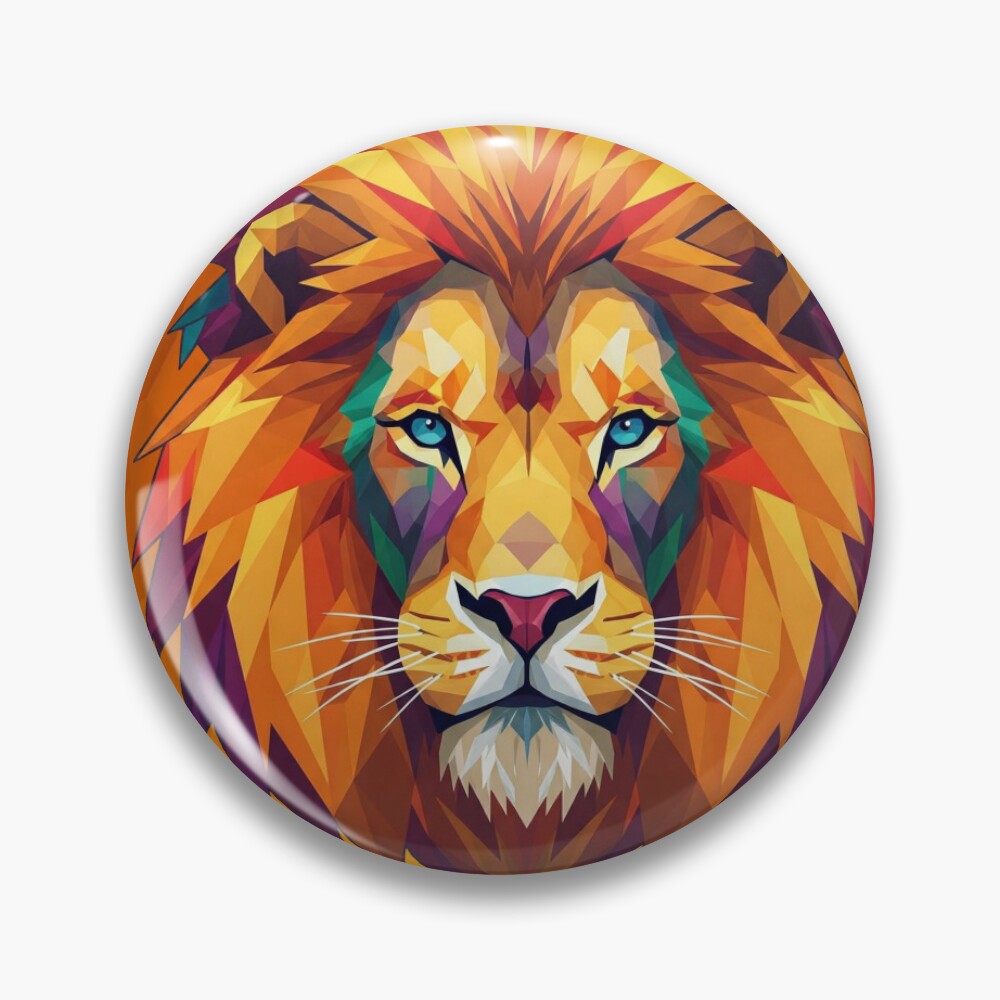 Geometric Lion Pin