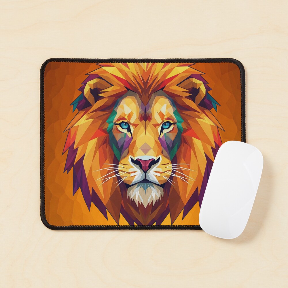 Geometric Lion Mouse Pad