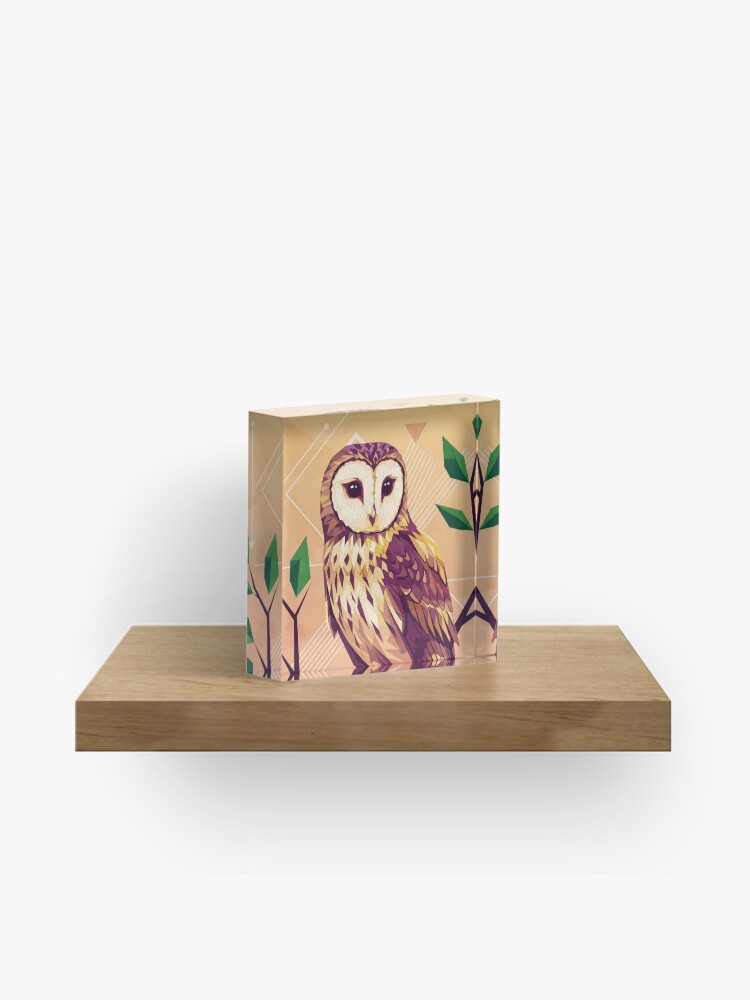 Geometric Owl Acrylic Block