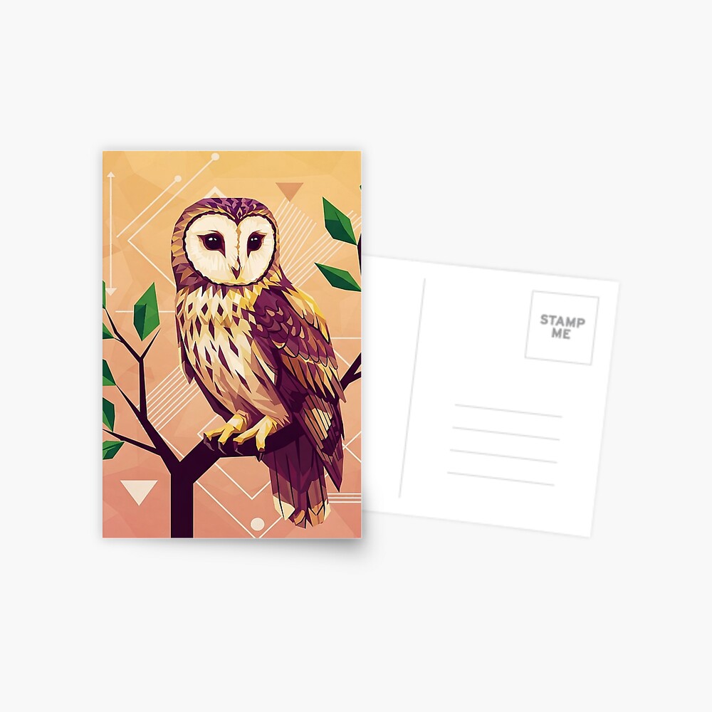Geometric Owl Postcard
