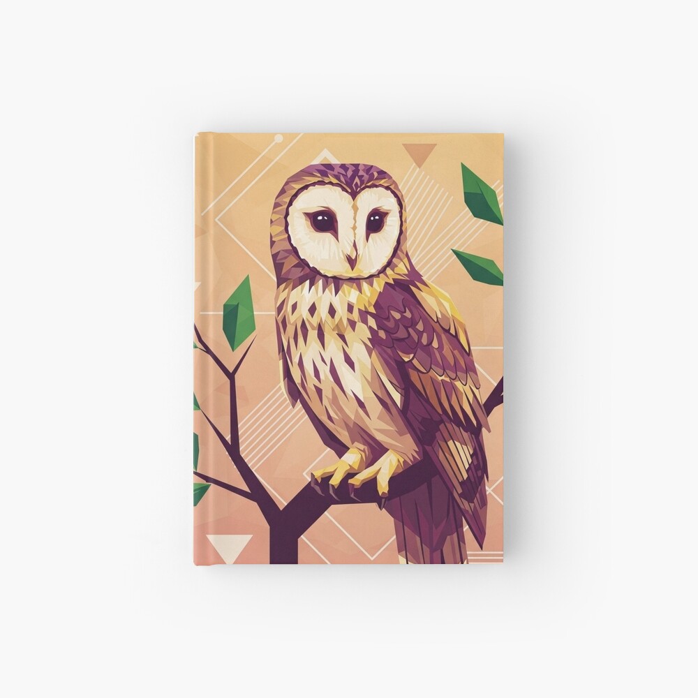 Geometric Owl Design Spiral Notebook / Hardcover Journal