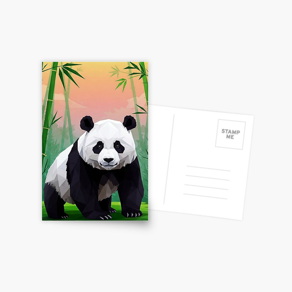 Geometric Panda Postcard