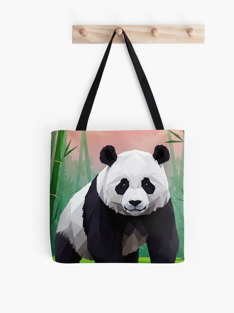 Geometric Panda Graphic Tote Bag