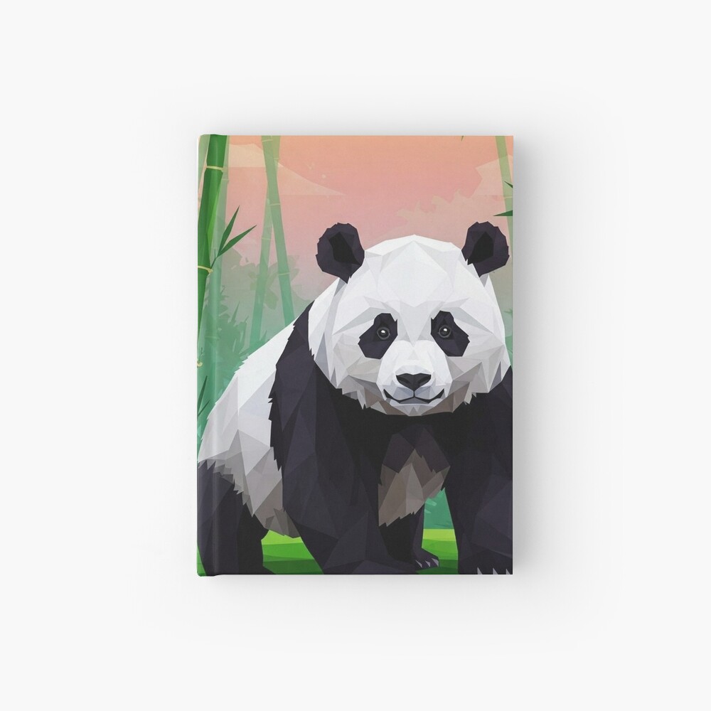 Geometric Panda-Themed Spiral Notebook /  Journal