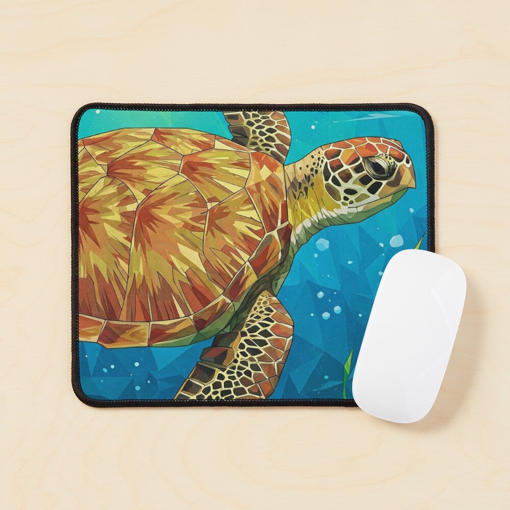 Geometric Turtle Themed Mousepad