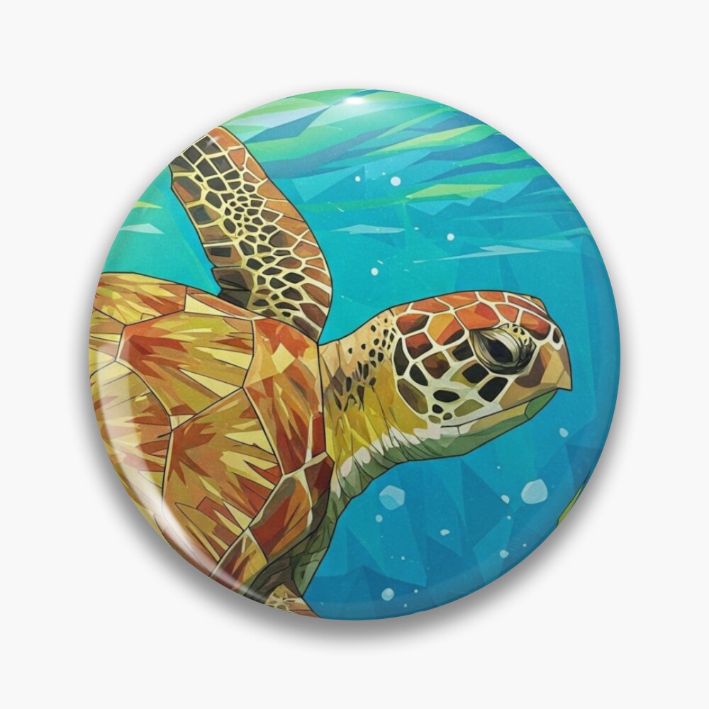 Geometric Sea Turtle Pin