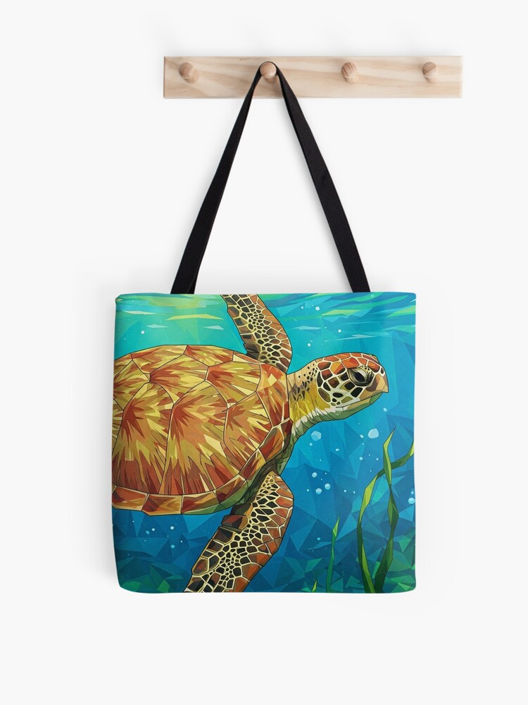 Geometric Turtle-themed Tote Bag