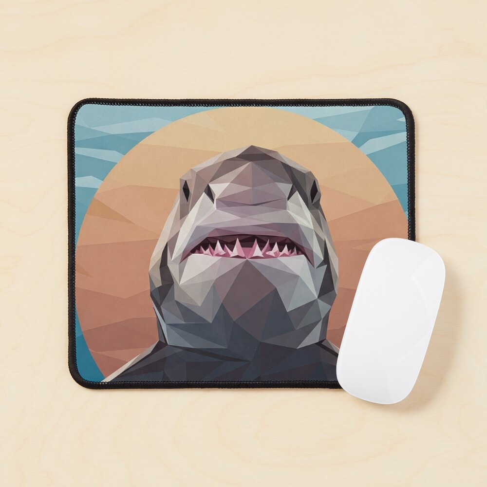 Geometric Shark Mouse Pad