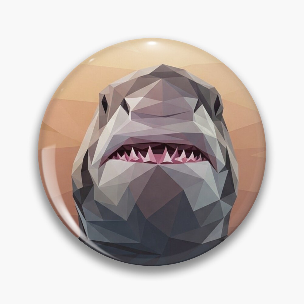 Geometric Shark Pin