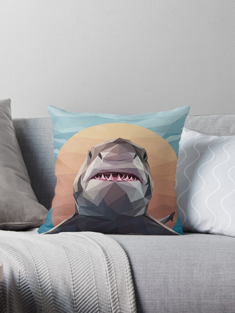 Geometric Shark Pillow
