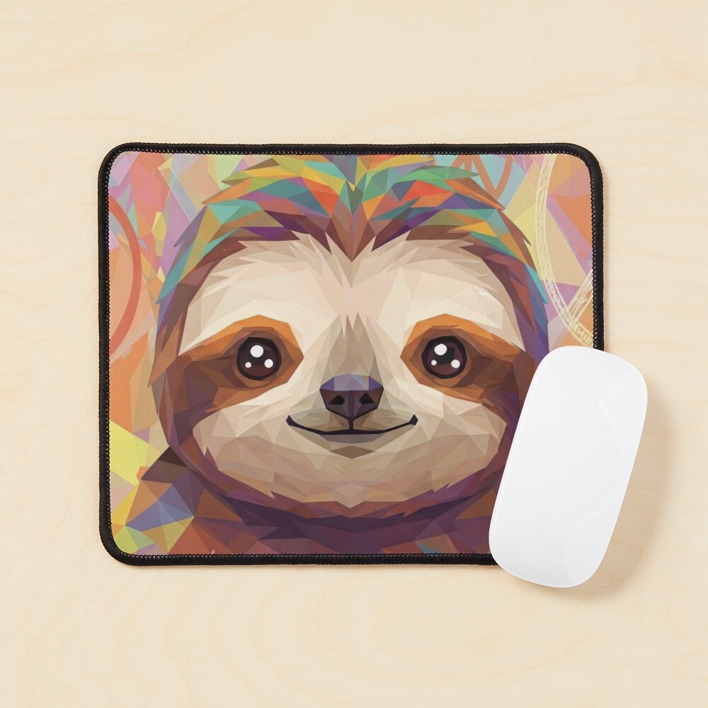 Geometric Sloth Mouse Pad