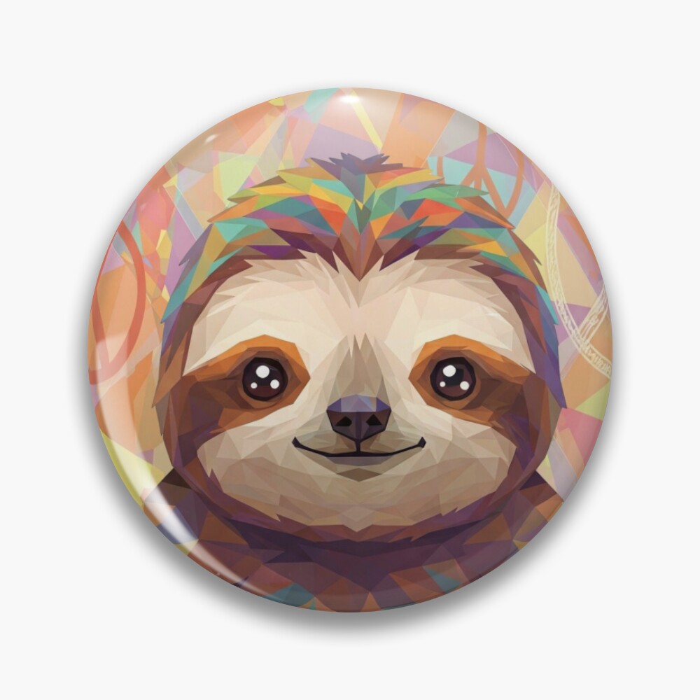 Geometric Sloth Pin 