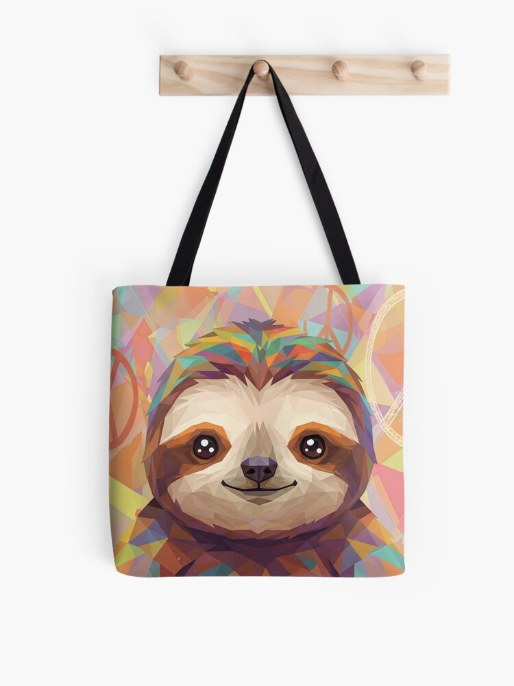 Geometric Sloth Tote Bag