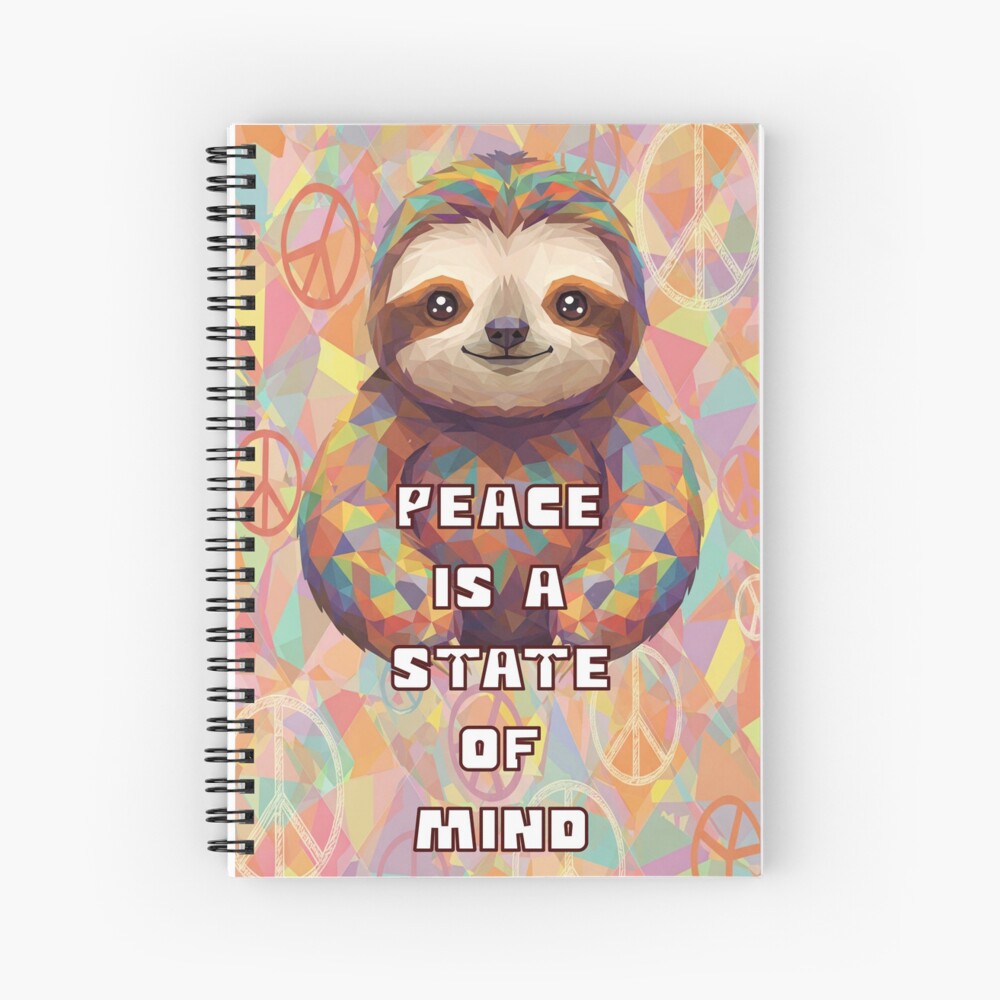Geometric Sloth Spiral Notebook / Hardcover Journal
