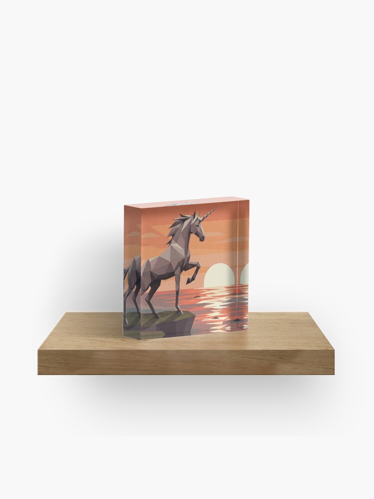Geometric Unicorn Acrylic Block