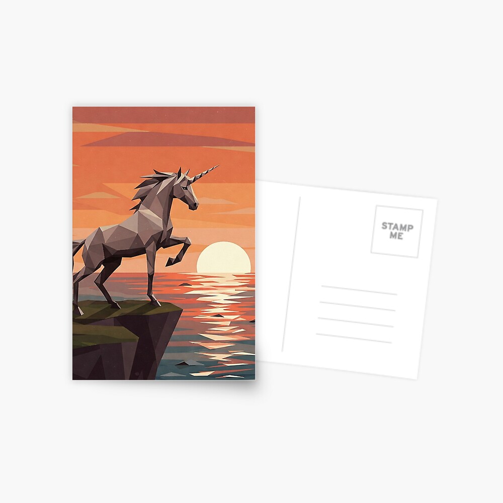 Geometric Unicorn Postcard