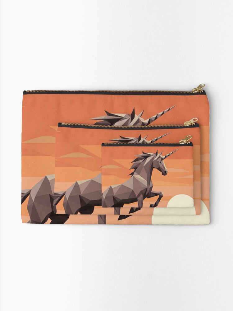 Geometric Unicorn Zipper Pouches