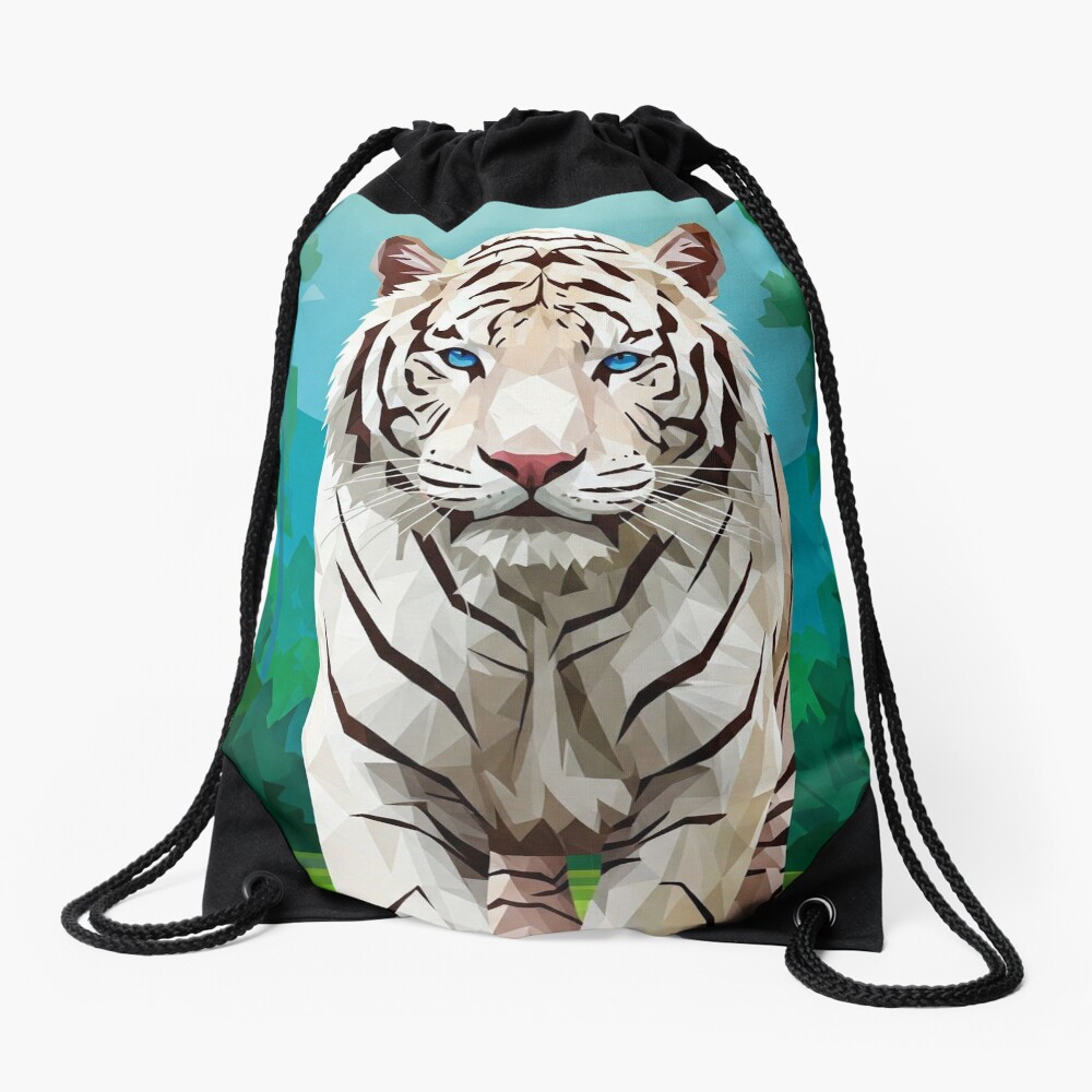 Geometric Tiger Drawstring Backpack
