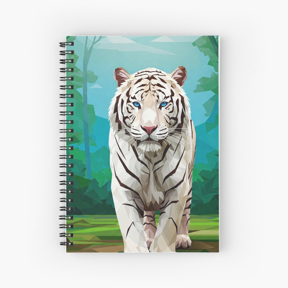 Geometric Tiger-Themed Spiral Notebook / Hardcover Journal 