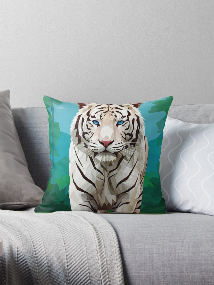 Geometric Tiger Throw Pillow