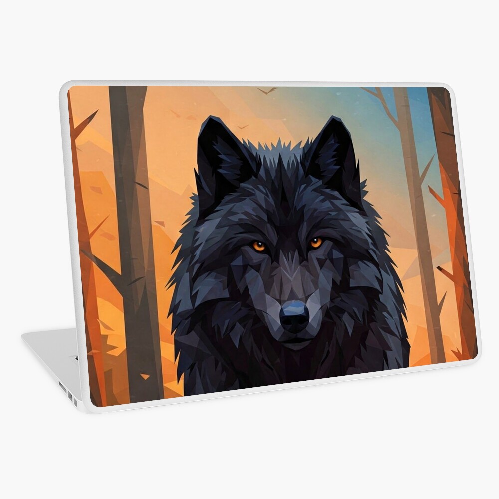 Geometric Wolf Laptop Skin