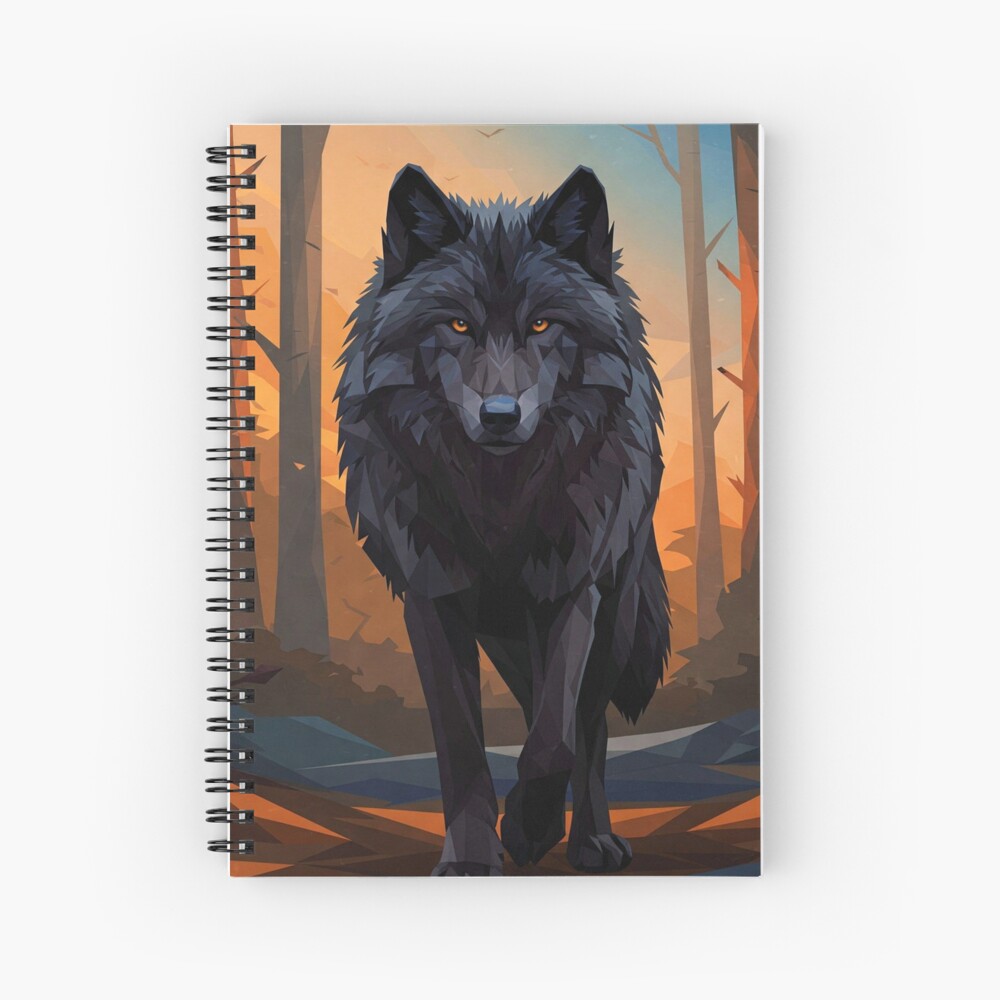 Geometric Wolf Illustration Notebook / Hardcover Journal