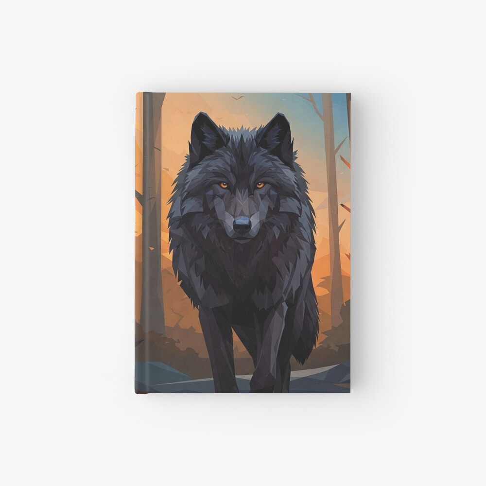 Geometric Wolf Illustration Notebook / Hardcover Journal 