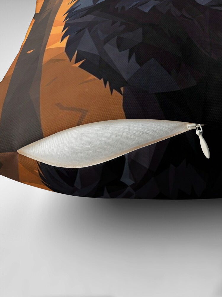 Geometric Wolf-themed decorative pillow