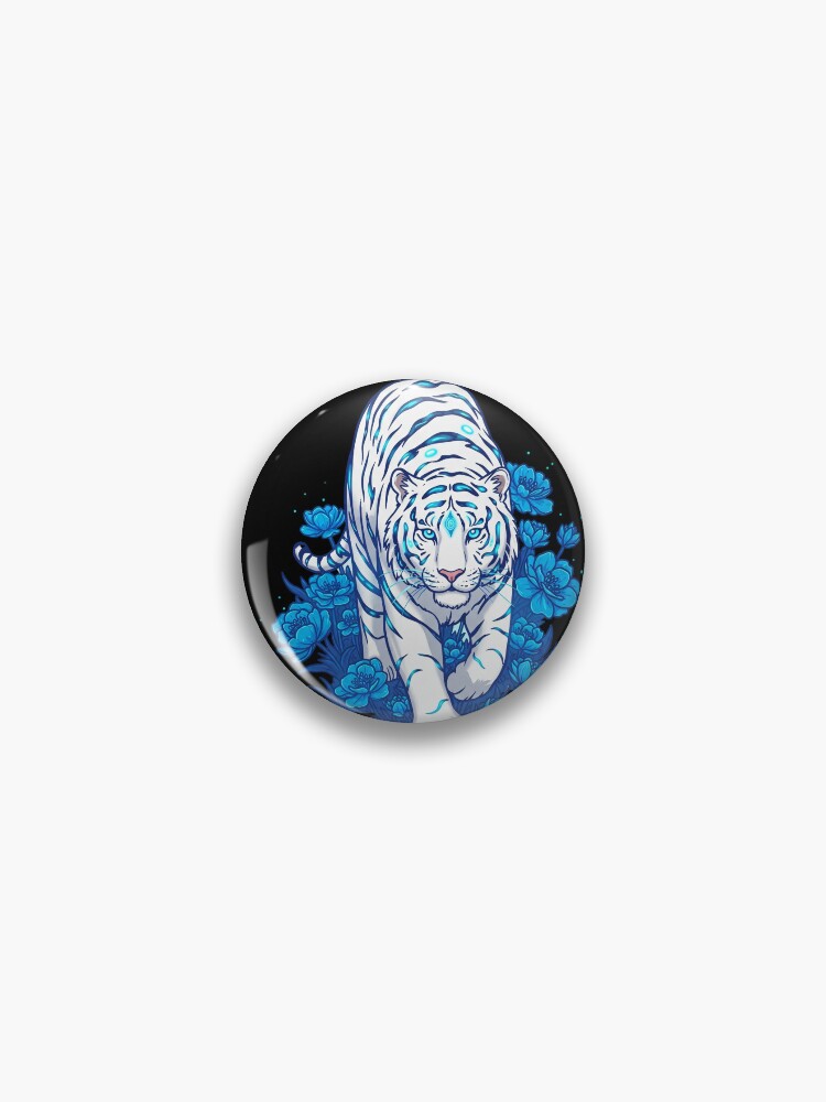 White Tiger Enamel Pin