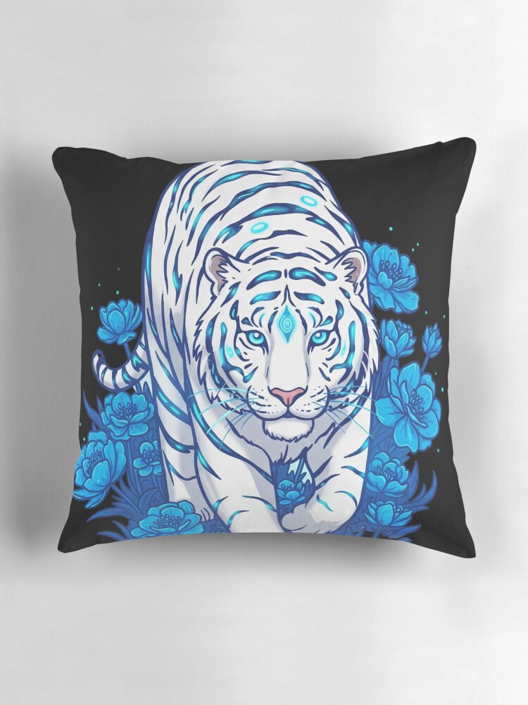 White Tiger Throw Pillow