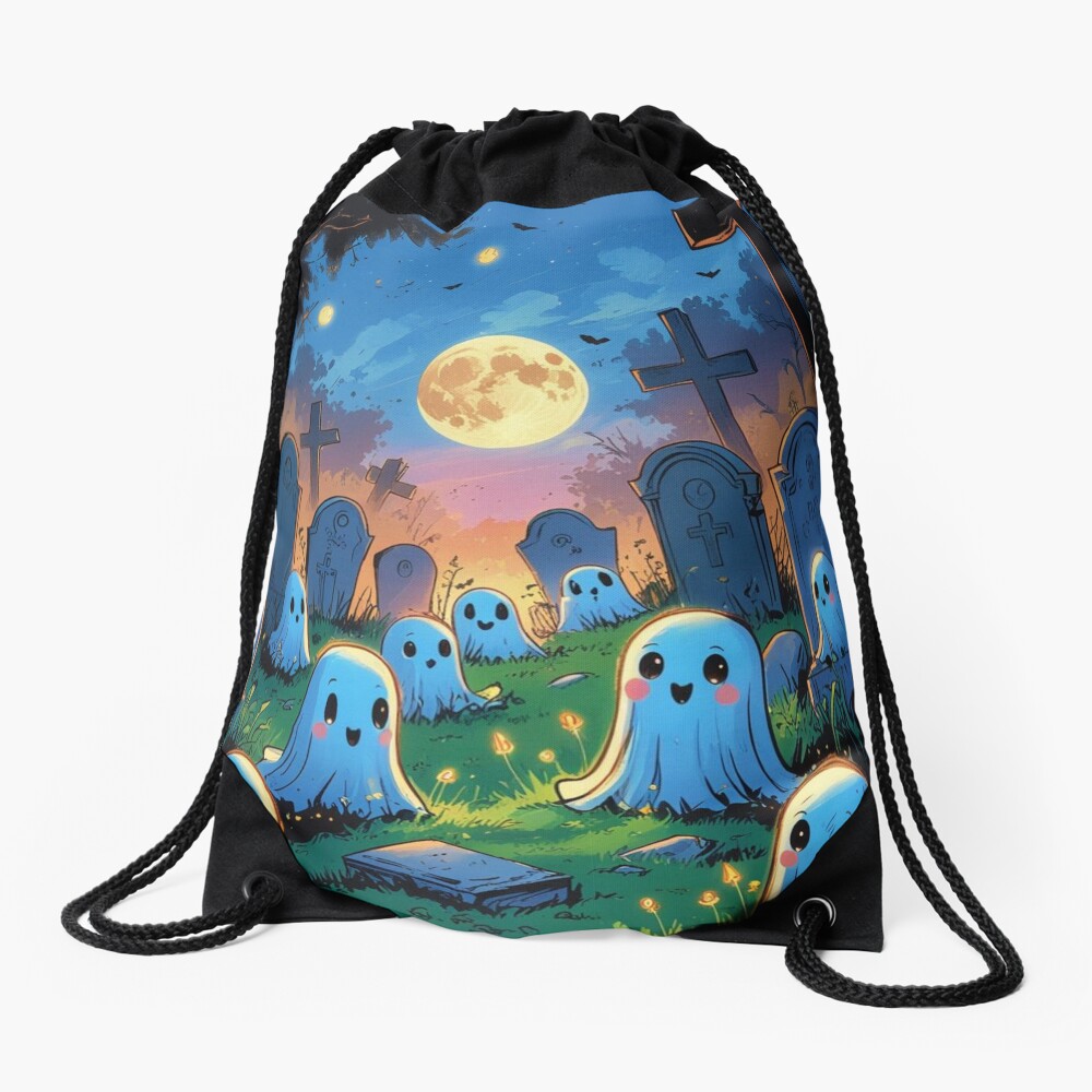 Boo-tiful Graveyard Buddies Drawstring Bag