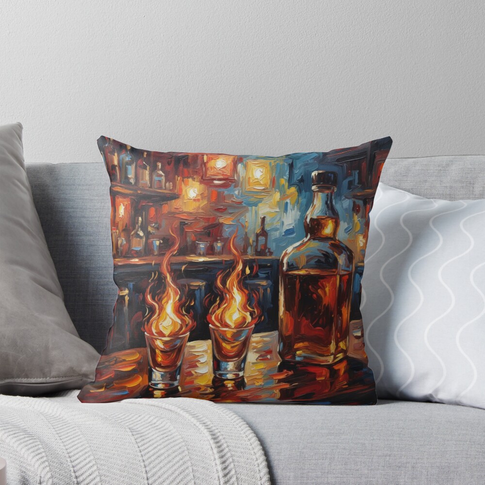 Fire & Whiskey Decorative Pillow