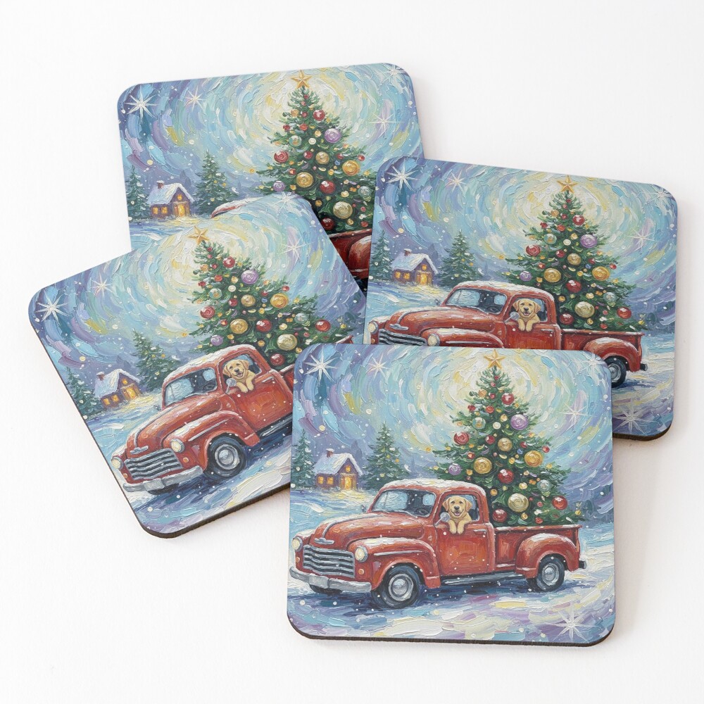 A Snowy Christmas Delivery Coaster Set