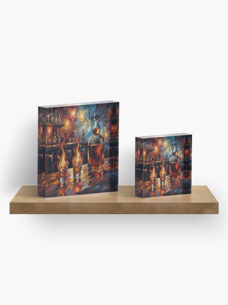 Fire & Whiskey Acrylic Blocks