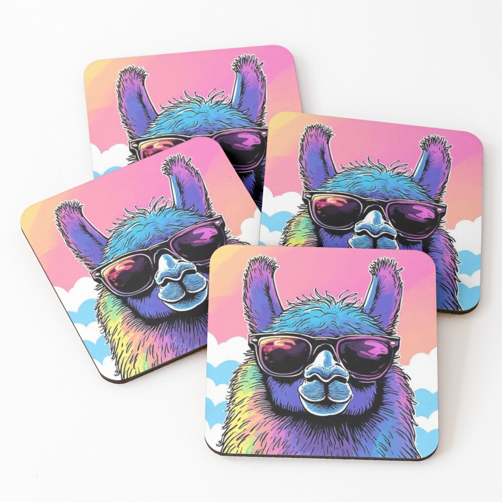 Cloudy with A Chance of Llama Coaster Set
