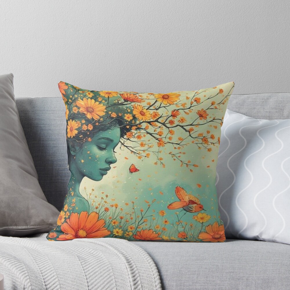 Floral Nature Decorative Throw Pillow
