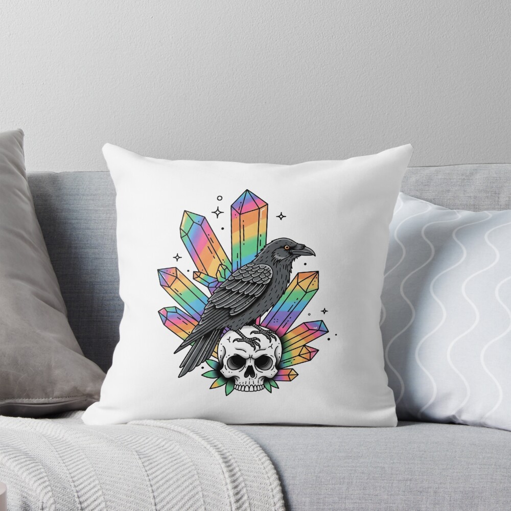 Where Shadows Meet the Spectrum Throw Pillow