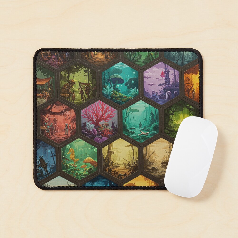 Honeycomb of Worlds Mouse Pad