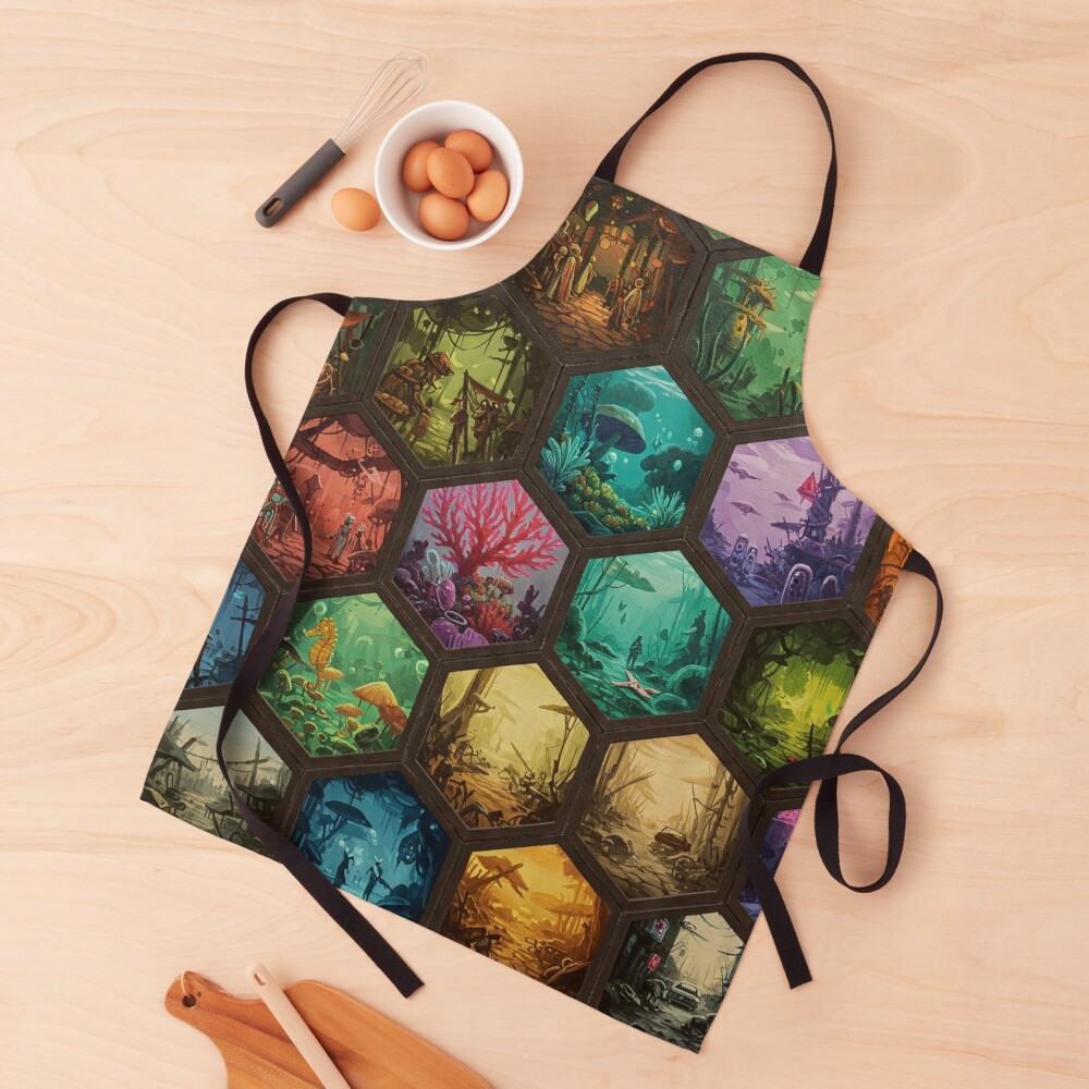 Honeycomb of Worlds Kitchen Apron