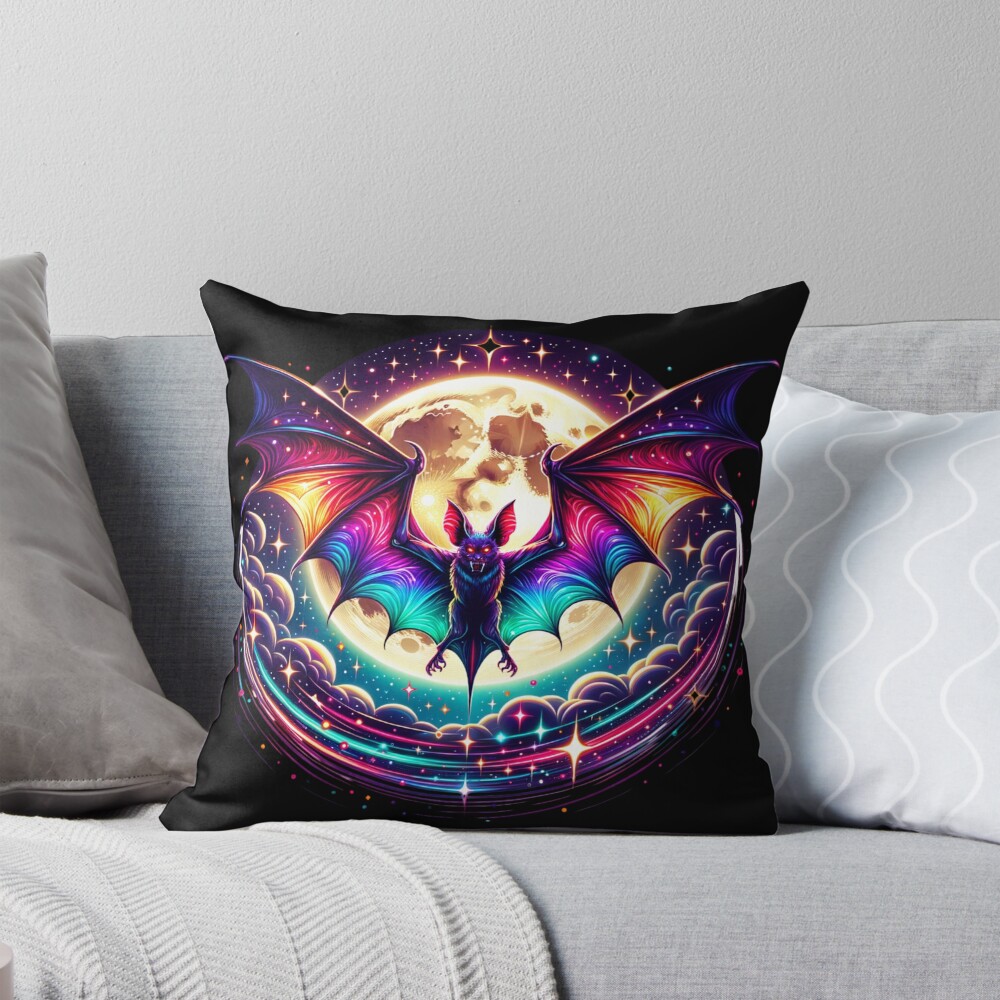 Moonlit Flight Throw Pillow