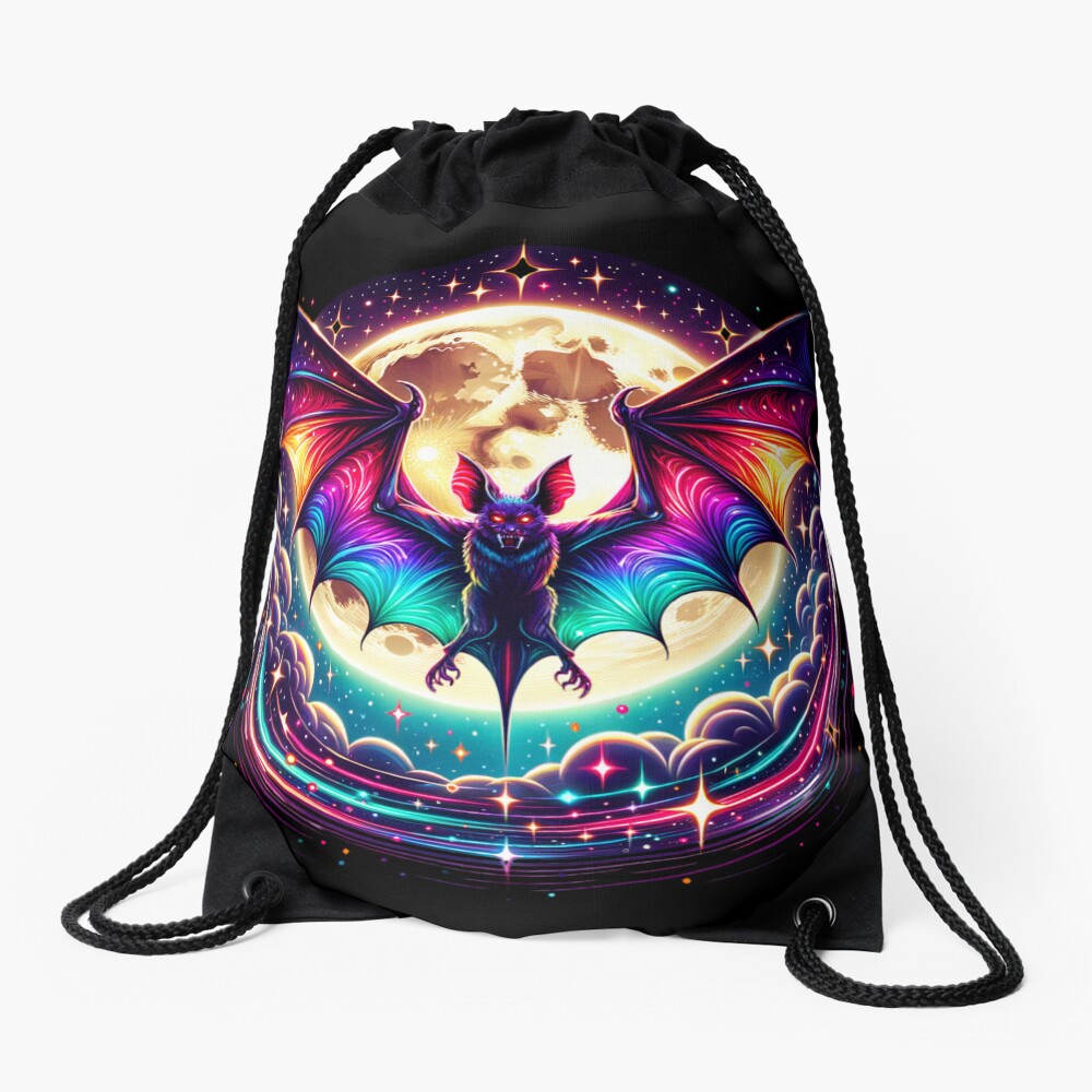  Moonlit Flight Drawstring Bag