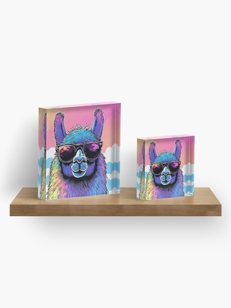 Cloudy with A Chance of Llama Acrylic Block