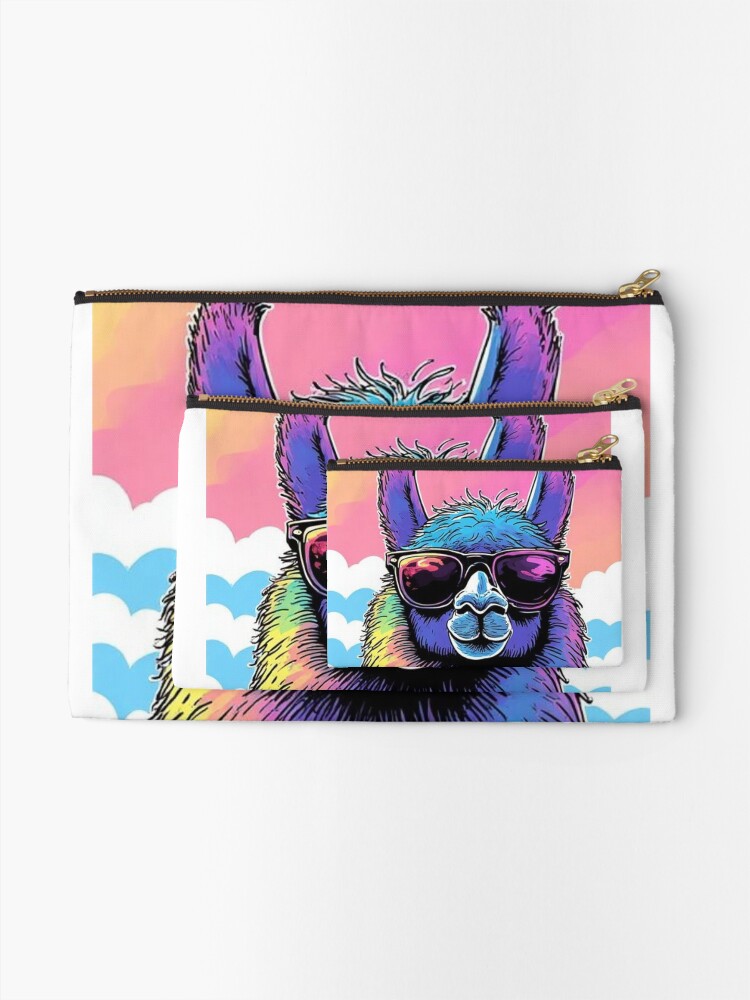 Cloudy with A Chance of Llama Zipper Pouches