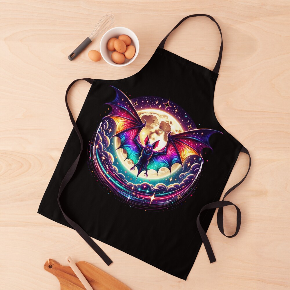 Bat and Moon Artistic Apron