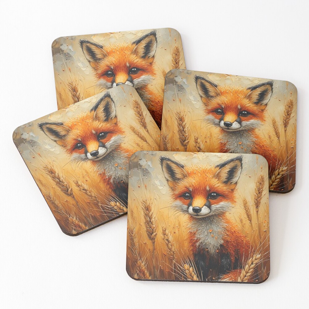 Fox Art Coasters Set